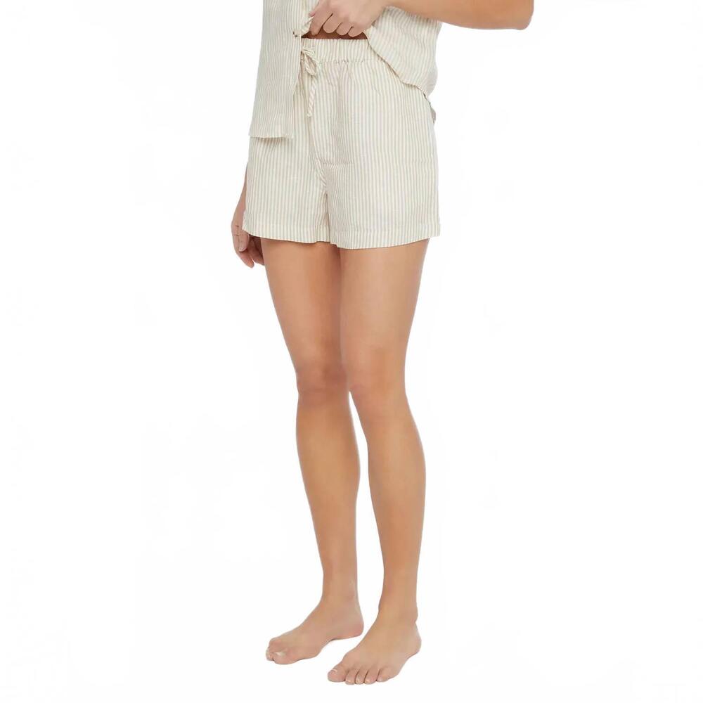 NEW ONIA air linen drawstring shorts in cream